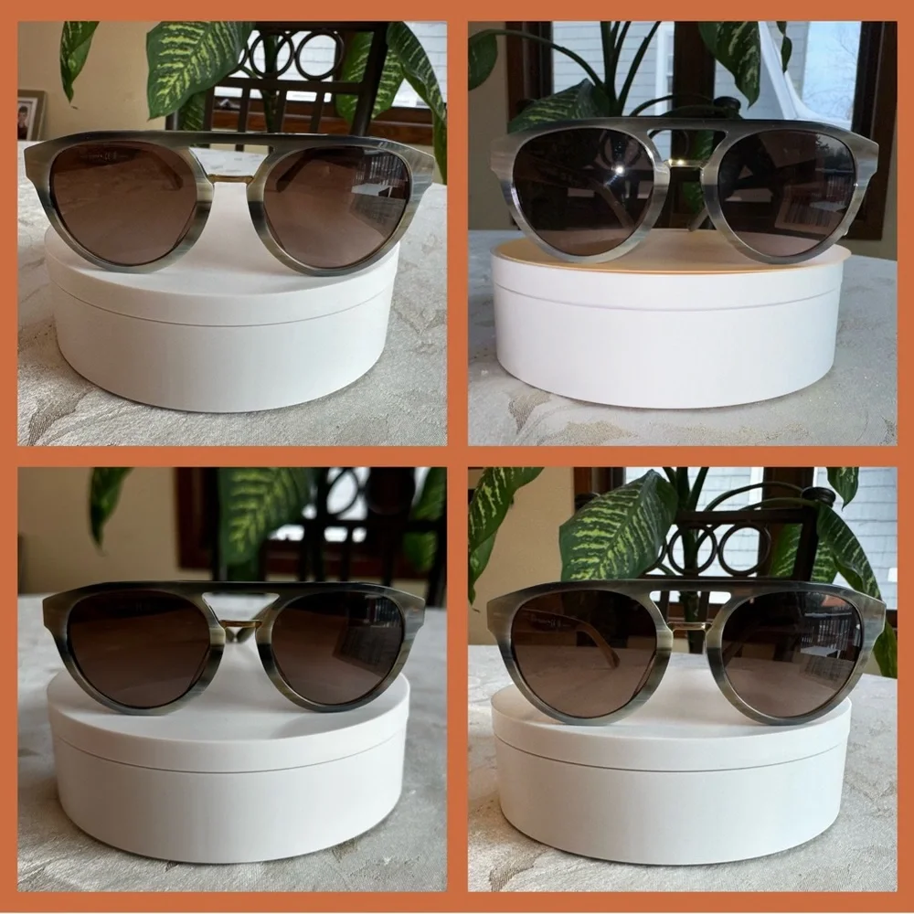 Tory Burch Sunglasses & Case Tortoise Pilot Sunglasses $188 NWT SOLD OUT ONLINE - Picture 11 of 15